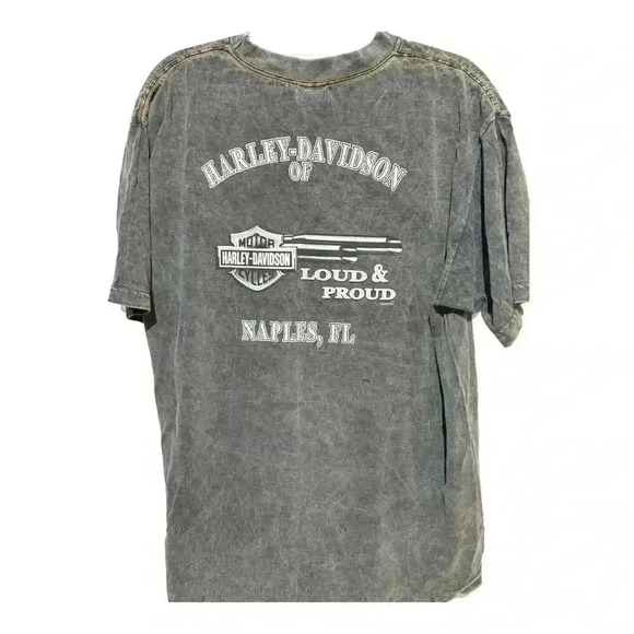 Y2K 2002 Harley-Davidson Men's Vintage Eagle Graphic T-Shirt Gray Size L Grunge - Picture 2 of 10